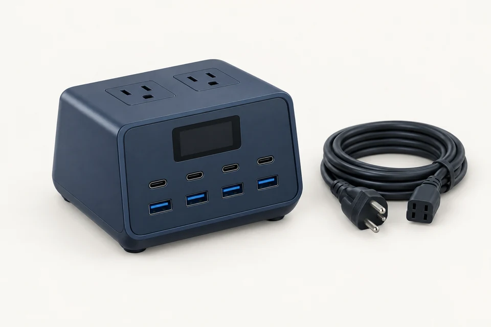Desktop Multi-port Charging Stations (USB-C & AC combination hubs) — Pakistan — AI-generated product illustration