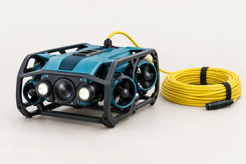 Underwater inspection robots in the UAE — AI 생성 제품 일러스트