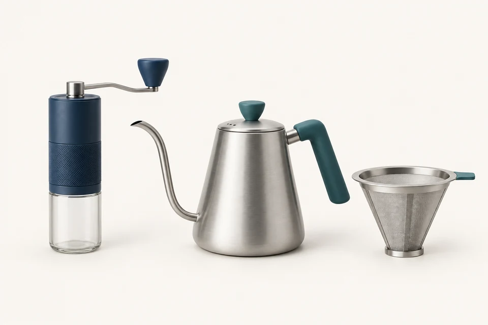 AI-generated concept illustration — not a product photograph: Coffee accessories — Opportunities in Pakistan