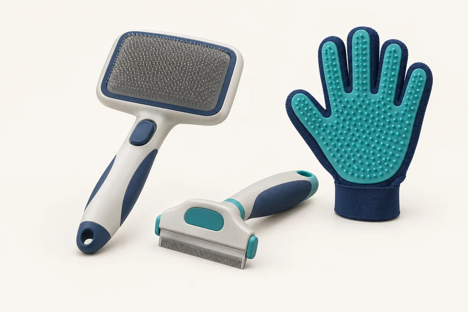 AI-generated concept illustration — not a product photograph: Pet grooming accessories — Opportunities in United Kingdom