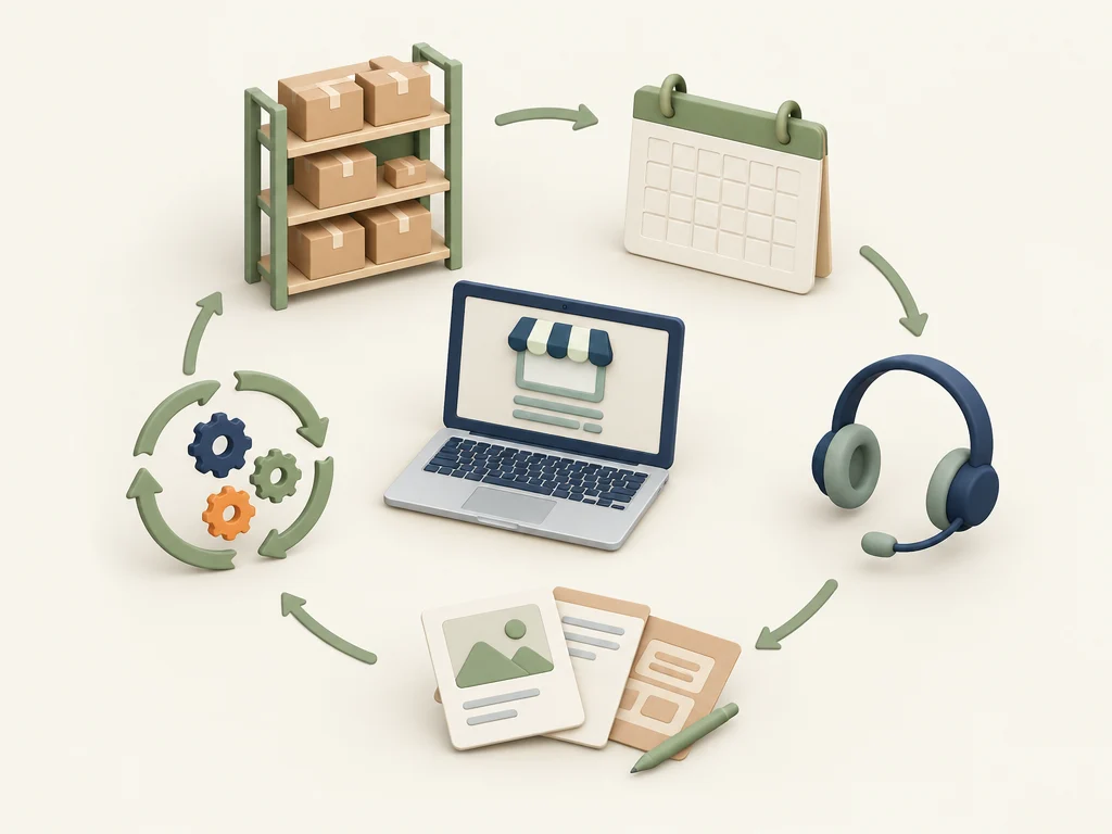 Recurring storage, store operations, content and customer support.