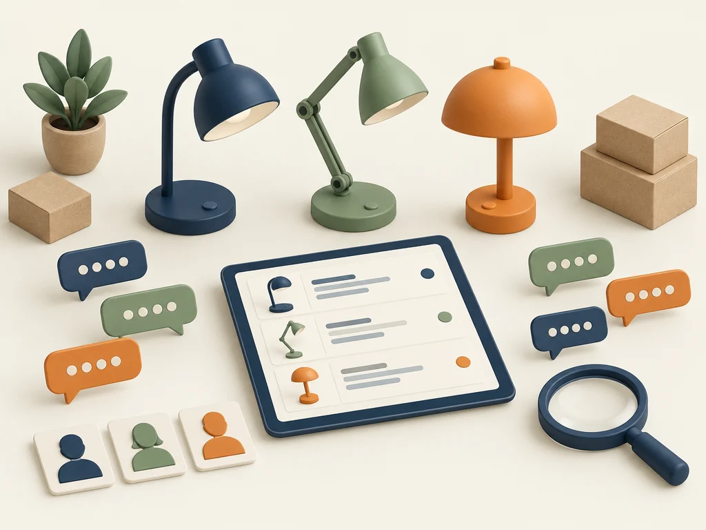 Competing lamps, customer comments and market comparisons.