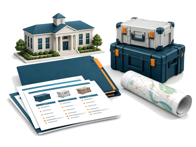 شہری عمارت کا ماڈل، پروجیکٹ کے آلات کے خانے اور خریداری کا منصوبہ۔
