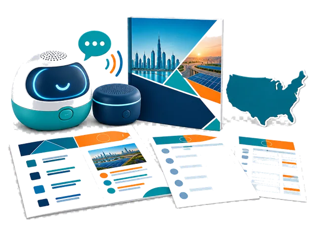 Voice-interactive toy and soothing device with US market research documents.