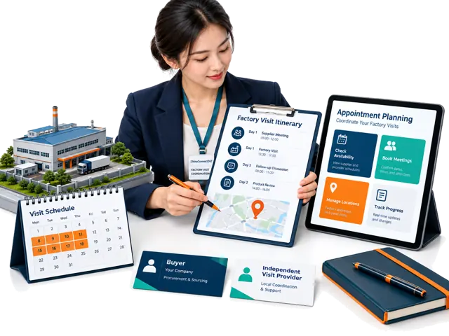 Plan the buyer's factory visit scope, itinerary and independent provider arrangements; provider fees depend on the written quotation.