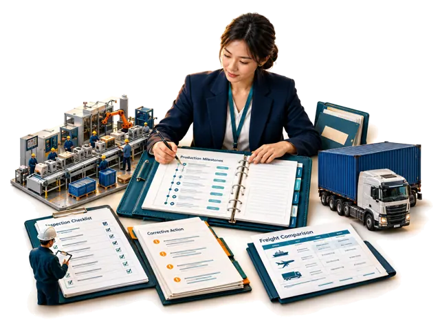 Follow approved production milestones, inspections, corrective actions, shipping documents, freight comparisons and receiving preparation.