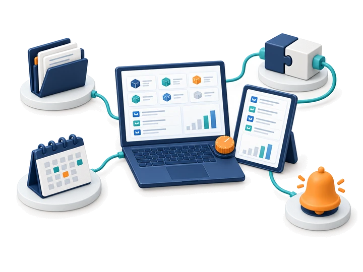 Business records, applications and notifications connected into a tailored workflow.
